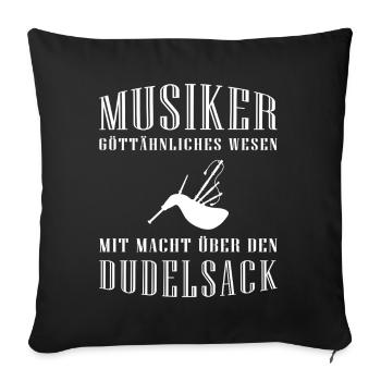 Dudelsackspieler Dudelsack Männer Geschenk - Sofakissenbezug 45 x 45 cm - Schwarz - Vorne