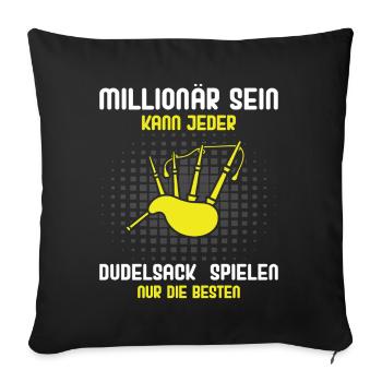 Dudelsackspieler Dudelsack Männer Geschenk - Sofakissenbezug 45 x 45 cm - Schwarz - Vorne