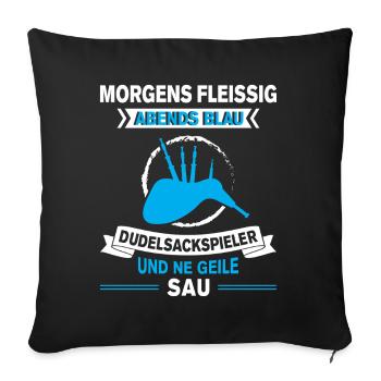 Dudelsackspieler Dudelsack Männer Geschenk - Sofakissenbezug 45 x 45 cm - Schwarz - Vorne