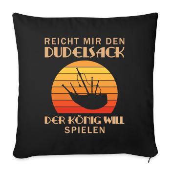 Dudelsackspieler Dudelsack Männer Geschenk - Sofakissenbezug 45 x 45 cm - Schwarz - Vorne