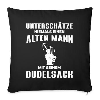 Dudelsackspieler Dudelsack Männer Geschenk - Sofakissenbezug 45 x 45 cm - Schwarz - Vorne
