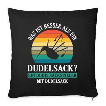 Dudelsackspieler Dudelsack Männer Geschenk - Sofakissenbezug 45 x 45 cm - Schwarz - Vorne
