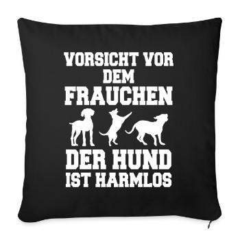 Beware of the Dog Dog Gift Puppy Mistress - Sofa pillowcase 17,3'' x 17,3'' (45 x 45 cm) - black - Front