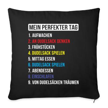 Dudelsackspieler Dudelsack Männer Geschenk - Sofakissenbezug 45 x 45 cm - Schwarz - Vorne