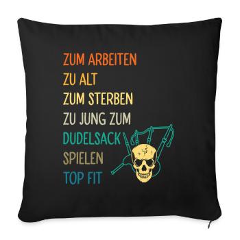Dudelsackspieler Dudelsack Männer Geschenk - Sofakissenbezug 45 x 45 cm - Schwarz - Vorne