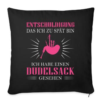 Dudelsackspieler Dudelsack Männer Geschenk - Sofakissenbezug 45 x 45 cm - Schwarz - Vorne