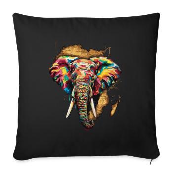 Africa Elephant Safari Jungle Art - Sofa pillowcase 17,3'' x 17,3'' (45 x 45 cm) - black - Front