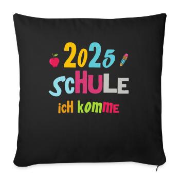 Écolier 2025 Inscription des jeunes filles à l’école 2025 Décoration - Housse de coussin décorative 45 x 45 cm - noir - Devant