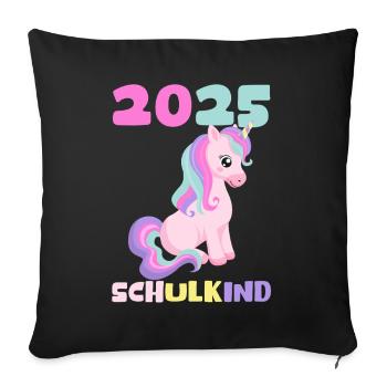 Écolier 2025 Inscription des jeunes filles à l’école 2025 Décoration - Housse de coussin décorative 45 x 45 cm - noir - Devant