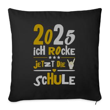Écolier 2025 Inscription des jeunes filles à l’école 2025 Décoration - Housse de coussin décorative 45 x 45 cm - noir - Devant