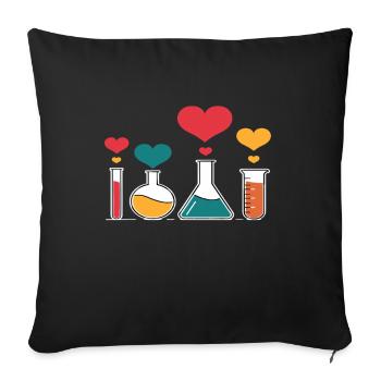 Laboratoire de chimie Cœur Passion pour les laborantins - Housse de coussin décorative 45 x 45 cm - noir - Devant