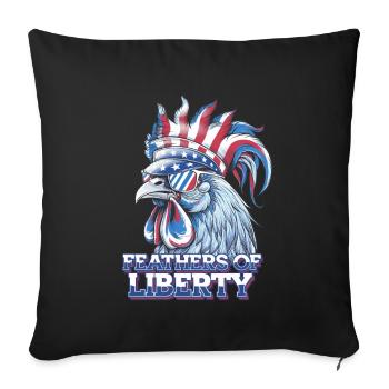 Liberty Rooster Feathers of America Freiheit - Sofakissenbezug 45 x 45 cm - Schwarz - Vorne