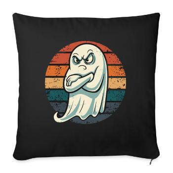 Grumpy Ghost Halloween motif for your fun - Sofa pillowcase 17,3'' x 17,3'' (45 x 45 cm) - black - Front