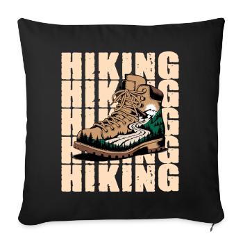 Erkunde Die Berge Mit Deinen Wanderschuhen - Sofakissenbezug 45 x 45 cm - Schwarz - Vorne