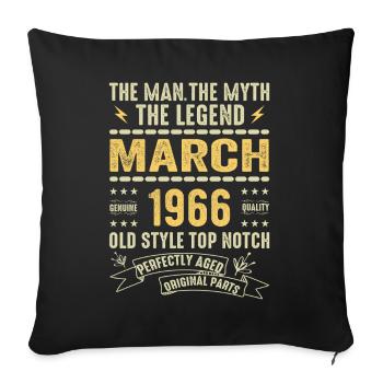 March 1966 Jubilee 1966 - Legends March 1966 - Sofa pillowcase 17,3'' x 17,3'' (45 x 45 cm) - black - Front