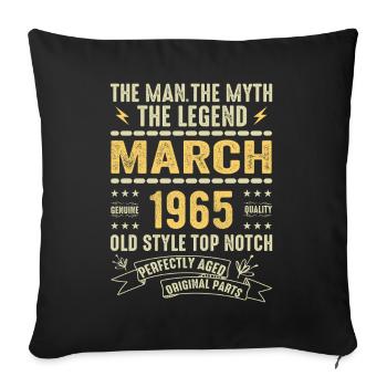 March 1965 Jubilee 1965 - Legends March 1965 - Sofa pillowcase 17,3'' x 17,3'' (45 x 45 cm) - black - Front