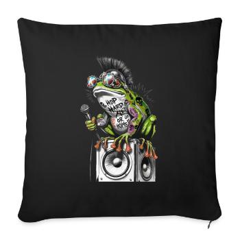 Frog Punk Street Art Graffiti Design - Sofa pillowcase 17,3'' x 17,3'' (45 x 45 cm) - black - Front