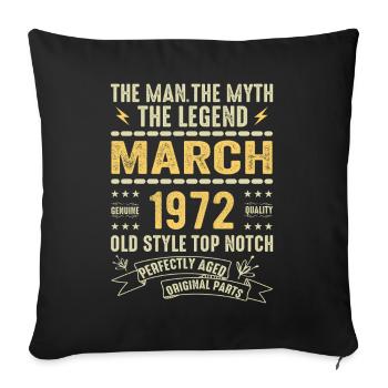 March 1972 Jubilee 1972 - Legends March 1972 - Sofa pillowcase 17,3'' x 17,3'' (45 x 45 cm) - black - Front