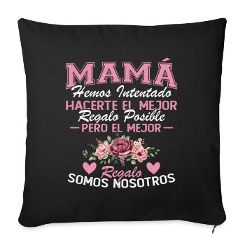 Maman, mais le meilleur cadeau, c’est nous - Housse de coussin décorative 45 x 45 cm - noir - Devant