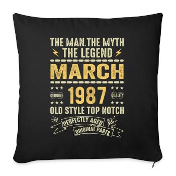 March 1987 Jubilee 1987 - Legends March 1987 - Sofa pillowcase 17,3'' x 17,3'' (45 x 45 cm) - black - Front