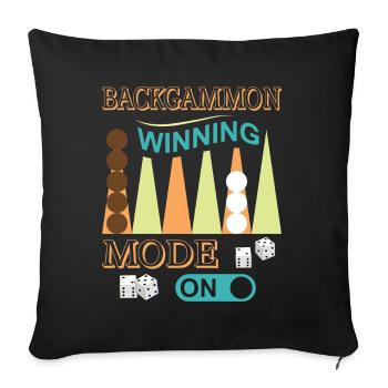 Backgammon Spiel - Sofakissenbezug 45 x 45 cm - Schwarz - Vorne