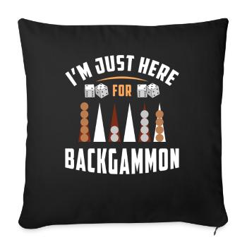 Backgammon Spiel - Sofakissenbezug 45 x 45 cm - Schwarz - Vorne