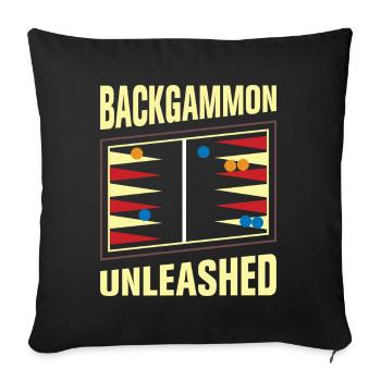 Backgammon Spiel - Sofakissenbezug 45 x 45 cm - Schwarz - Vorne
