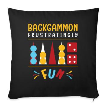 Backgammon Spiel - Sofakissenbezug 45 x 45 cm - Schwarz - Vorne