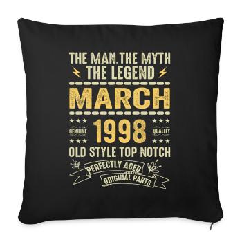 Mars 1998 Jubilé 1998 - Légendes Mars 1998 - Housse de coussin décorative 45 x 45 cm - noir - Devant