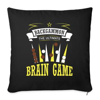Backgammon Spiel - Sofakissenbezug 45 x 45 cm - Schwarz - Vorne