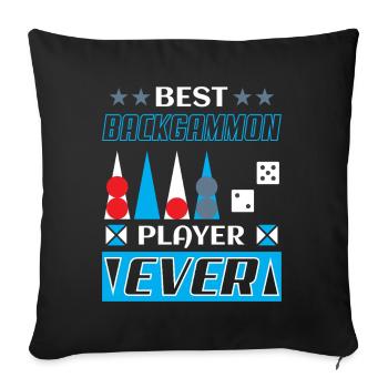 Backgammon Spiel - Sofakissenbezug 45 x 45 cm - Schwarz - Vorne