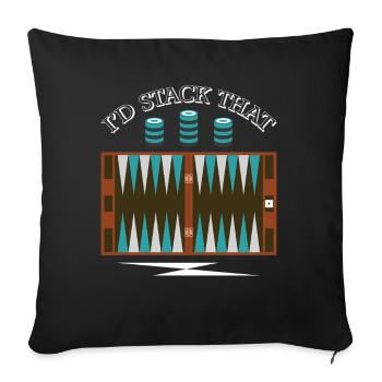 Backgammon Spiel - Sofakissenbezug 45 x 45 cm - Schwarz - Vorne