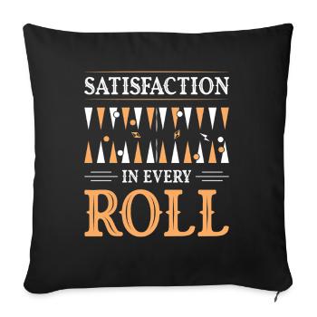 Backgammon Spiel - Sofakissenbezug 45 x 45 cm - Schwarz - Vorne