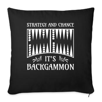 Backgammon Spiel - Sofakissenbezug 45 x 45 cm - Schwarz - Vorne