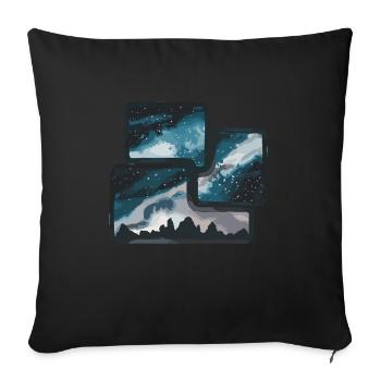 Galaxy Universe Landscape: A Dream for - Sofa pillowcase 17,3'' x 17,3'' (45 x 45 cm) - black - Front