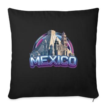 Bâtiment mexicain pour les amoureux du mexicain - Housse de coussin décorative 45 x 45 cm - noir - Devant