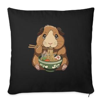 Délice Ramen Cochon d’Inde - Parfait pour - Housse de coussin décorative 45 x 45 cm - noir - Devant