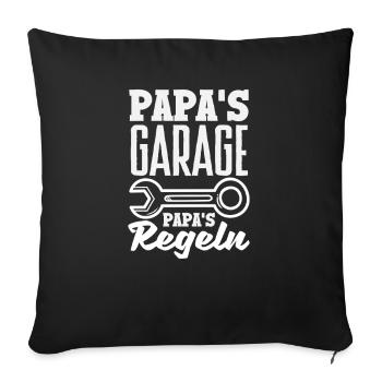 Dad's Garage Dad's Rules Screwdriver Gift - Sofa pillowcase 17,3'' x 17,3'' (45 x 45 cm) - black - Front