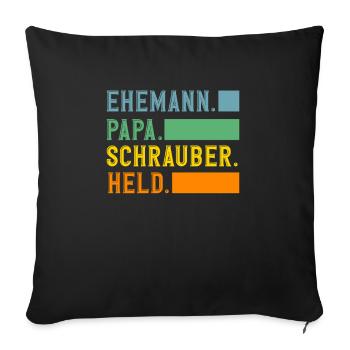 Husband Dad Mechanic Hero - Sofa pillowcase 17,3'' x 17,3'' (45 x 45 cm) - black - Front