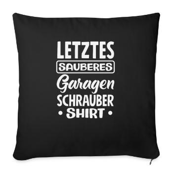 Last Clean Garage Mechanic Shirt - Sofa pillowcase 17,3'' x 17,3'' (45 x 45 cm) - black - Front