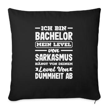 Je suis célibataire Sarcasme dépendant du niveau - Housse de coussin décorative 45 x 45 cm - noir - Devant