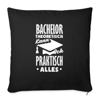 Bachelor Theoretically, I can do practically everything - Sofa pillowcase 17,3'' x 17,3'' (45 x 45 cm) - black - Front