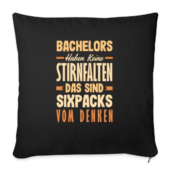 Bachelors have no forehead wrinkles These are - Sofa pillowcase 17,3'' x 17,3'' (45 x 45 cm) - black - Front