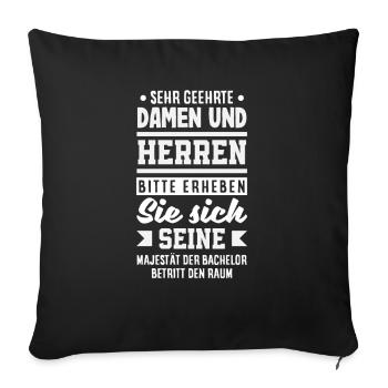 Majesty The Bachelor Enters The Room - Sofa pillowcase 17,3'' x 17,3'' (45 x 45 cm) - black - Front