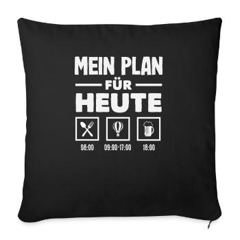 Ballooning My plan for today's adventure - Sofa pillowcase 17,3'' x 17,3'' (45 x 45 cm) - black - Front