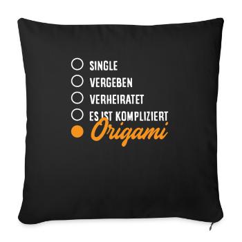 It's complicated origami - Sofa pillowcase 17,3'' x 17,3'' (45 x 45 cm) - black - Front