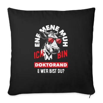 I am a PhD student and who are you - Sofa pillowcase 17,3'' x 17,3'' (45 x 45 cm) - black - Front