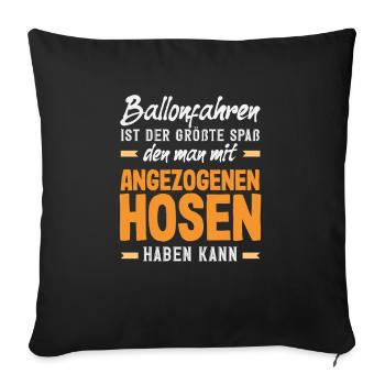 La montgolfière est la plus amusante avec des - Housse de coussin décorative 45 x 45 cm - noir - Devant