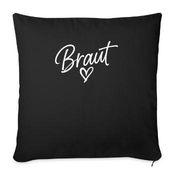 Enterrement de vie de garçon coeur de mariée Enterrement de vie de garçon de mariage - Housse de coussin décorative 45 x 45 cm - noir - Devant