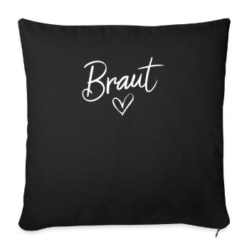 Enterrement de vie de garçon coeur de mariée Enterrement de vie de garçon de mariage - Housse de coussin décorative 45 x 45 cm - noir - Devant